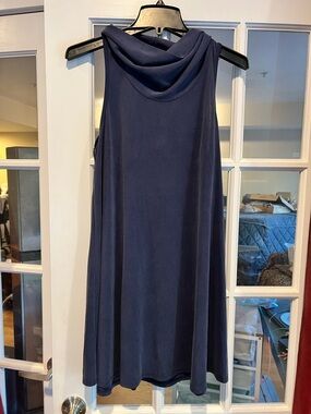 Nation LTD Navy Cowl Neck Sleeveless Mini Dress